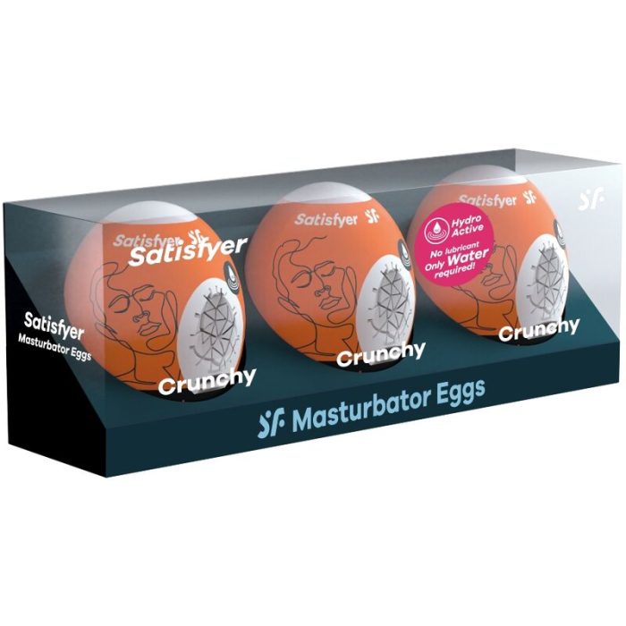 SATISFYER - 3 HUEVOS MASTURBADORES NAUGHTY, SAVAGE  CRUNCHY - Imagen 2