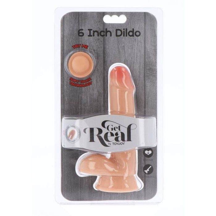 GET REAL - DUAL DENSITY DILDO 17 CM CON TESTICULOS NATURAL - Imagen 2