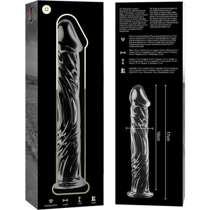 NEBULA SERIES BY IBIZA - MODELO 12 DILDO CRISTAL TRANSPARENTE 17 CM -O- 3.5 CM - Imagen 5
