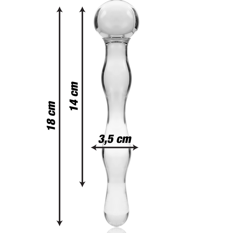 NEBULA SERIES BY IBIZA - MODELO 13 DILDO CRISTAL TRANSPARENTE 18 CM -O- 3.5 CM - Imagen 4