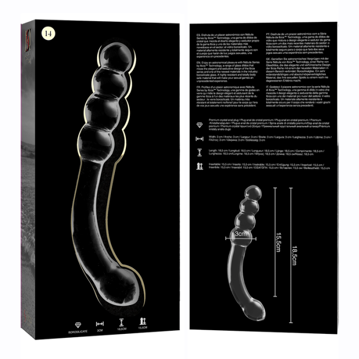 NEBULA SERIES BY IBIZA - MODELO 14 DILDO CRISTAL TRANSPARENTE 18.5 CM -O- 3 CM - Imagen 5