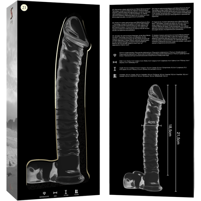 NEBULA SERIES BY IBIZA - MODELO 23 DILDO CRISTAL TRANSPARENTE 21.5 CM -O- 4 CM - Imagen 5