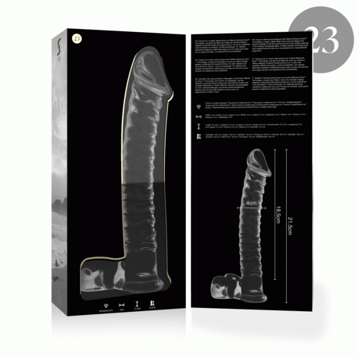 NEBULA SERIES BY IBIZA - MODELO 23 DILDO CRISTAL TRANSPARENTE 21.5 CM -O- 4 CM