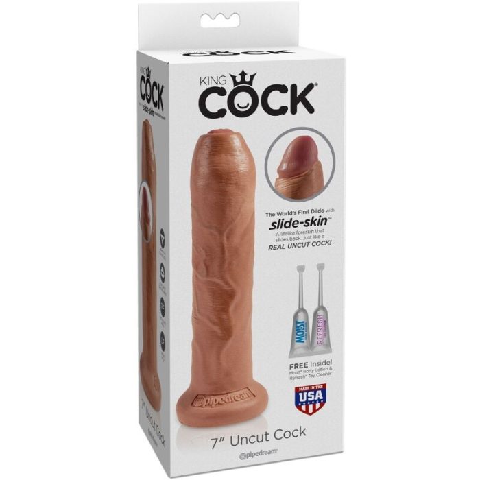 KING COCK - PENE REALISTICO CON PREPUCIO 17.8 CM CARAMELO - Imagen 3