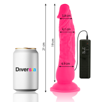 DIVERSIA - DILDO REALÍSTICO FLEXIBLE CON VIBRACIÓN ROSA 21 CM -O- 4.9 CM - Imagen 3