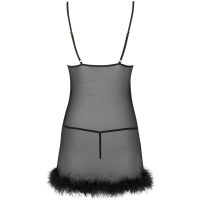 LIVCO CORSETTI FASHION - ZERUNAM SET BABYDOLL + TANGA NEGRO - Imagen 4