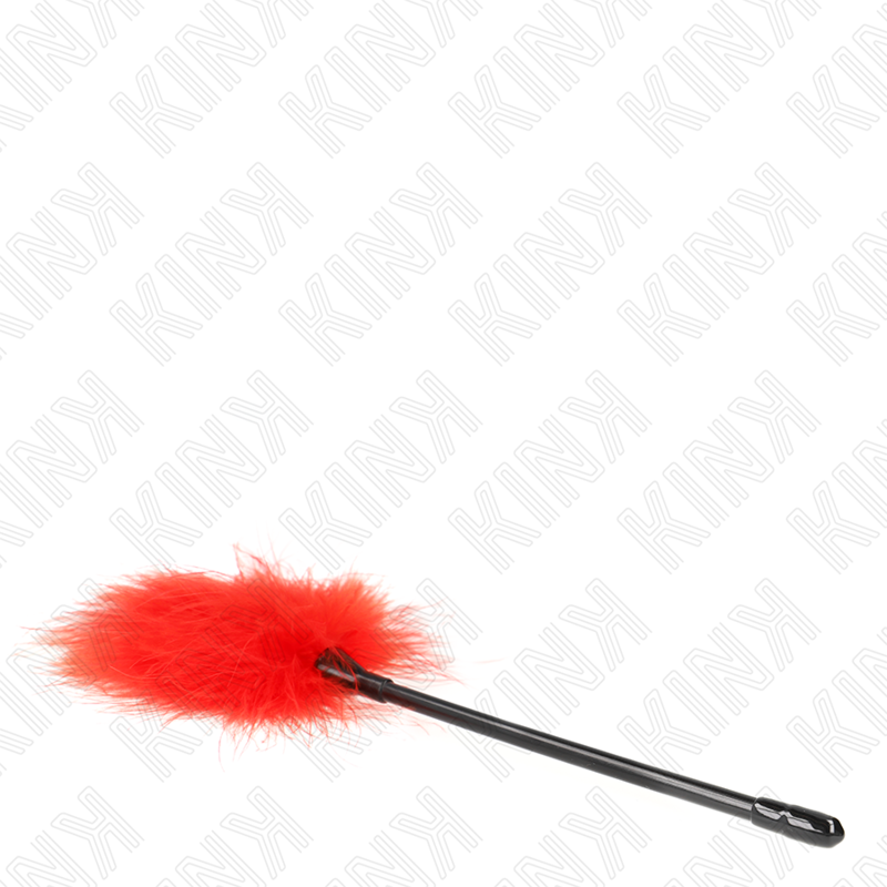 KINK - PLUMAS PARA COSQUILLAS ROJO USADO PARA EL KIT BONDAGE 27 CM - Imagen 4