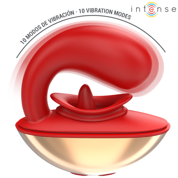 INTENSE - MARIAH VIBRADOR  ESTIMULADOR EN FORMA DE U 10 VIBRACIONES ROJO - Imagen 2