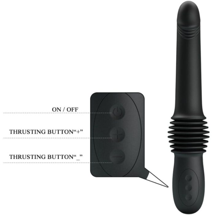 PRETTY LOVE - PAZUZU VIBRADOR 3 MODOS DE EMPUJE NEGRO - Imagen 5