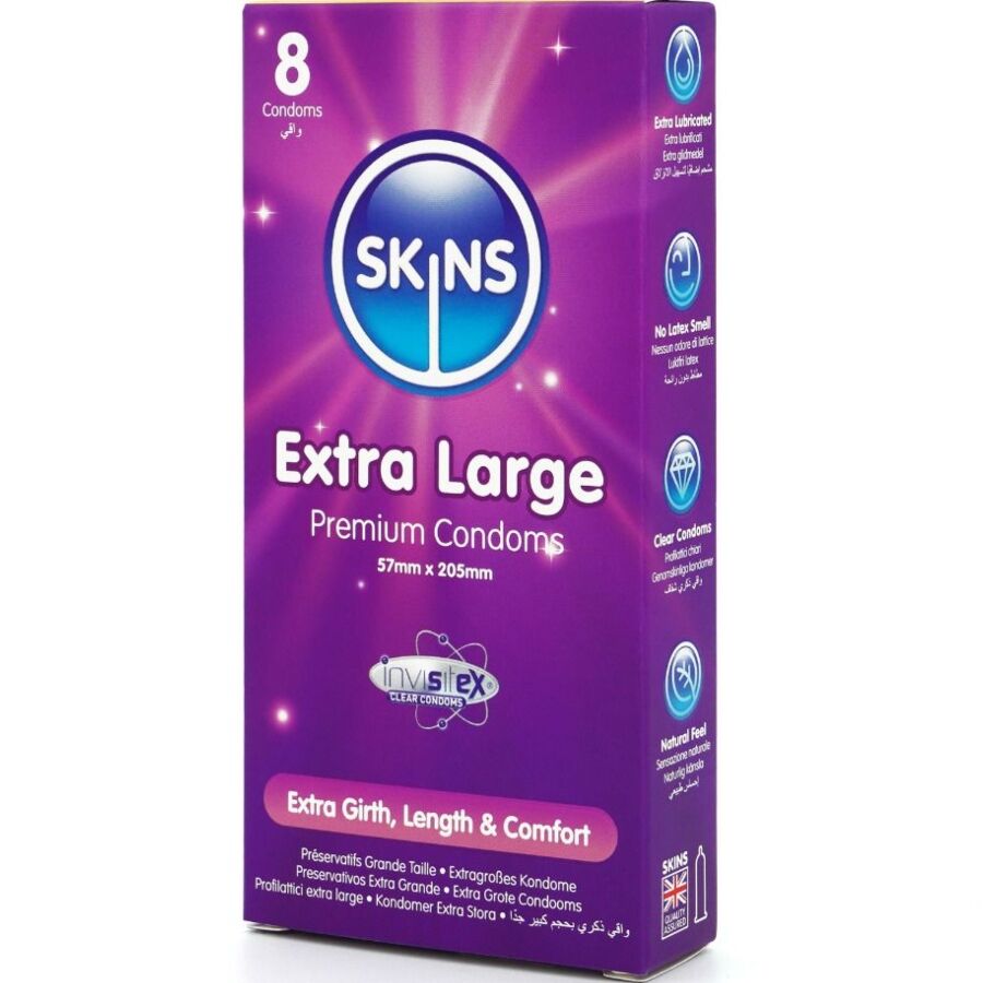 SKINS - TAMAÑO XL PRESERVATIVOS PREMIUM PACK 8 - Imagen 2