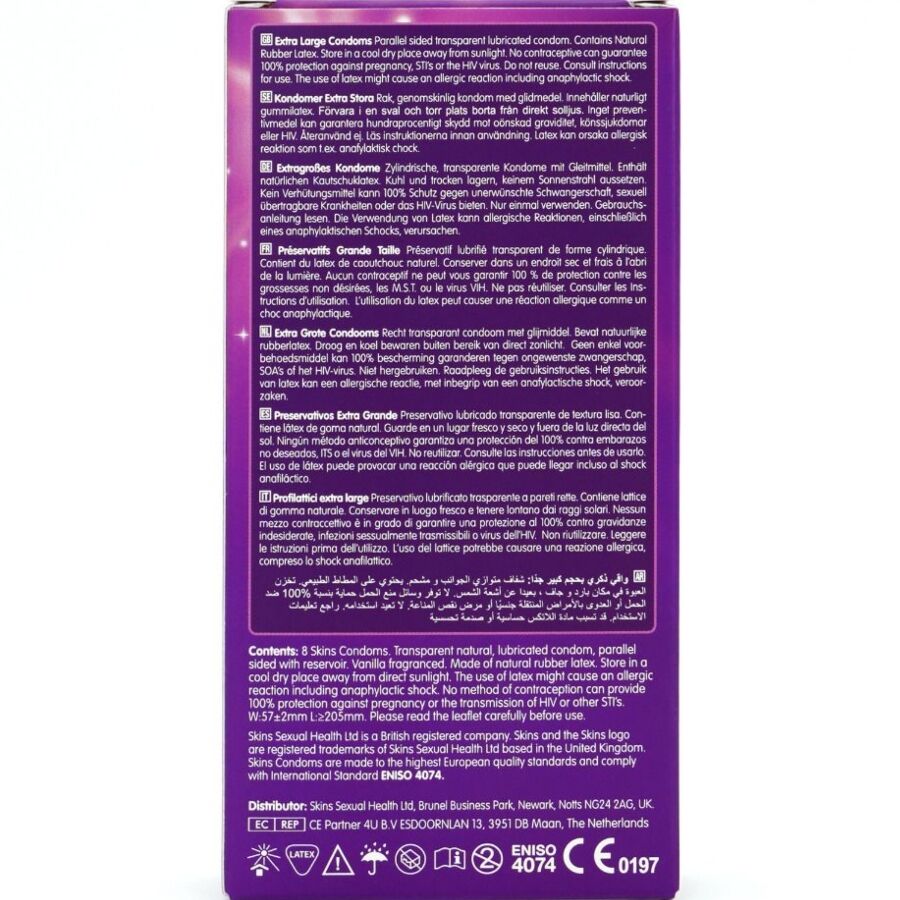 SKINS - TAMAÑO XL PRESERVATIVOS PREMIUM PACK 8 - Imagen 4