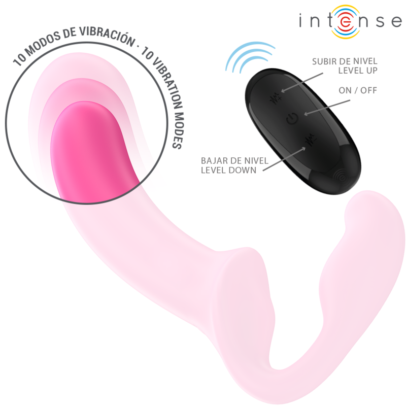 INTENSE - AMY VIBRADOR DOBLE 20 CM ROSA CONTROL REMOTO - Imagen 5
