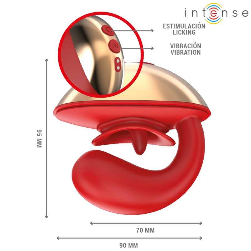 INTENSE - MARIAH VIBRADOR ESTIMULADOR EN FORMA DE U 10 VIBRACIONES ROJO - Imagen 5