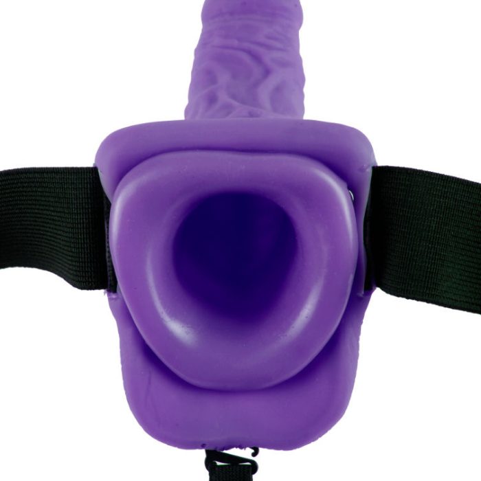 FETISH FANTASY SERIES - 7 ARNÉS VIBRADOR CON TESTICULOS HUECO MAN 17.8 CM LILA - Imagen 4