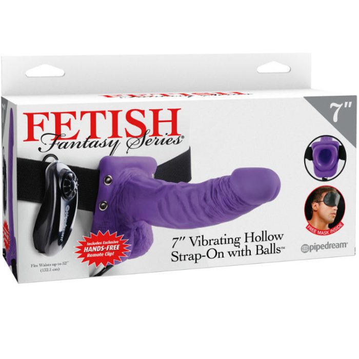 FETISH FANTASY SERIES - 7 ARNÉS VIBRADOR CON TESTICULOS HUECO MAN 17.8 CM LILA - Imagen 2