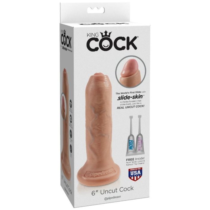 KING COCK - DILDO REALÍSTICO UNCUT NATURAL 15 CM - Imagen 4