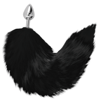 DARKNESS - PLUG ANAL SILVER 8 CM CON COLA NEGRO - Imagen 2