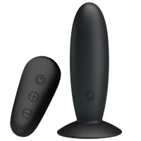 MR PLAY - PLUG ANAL CON VIBRACIÓN NEGRO CONTROL REMOTO